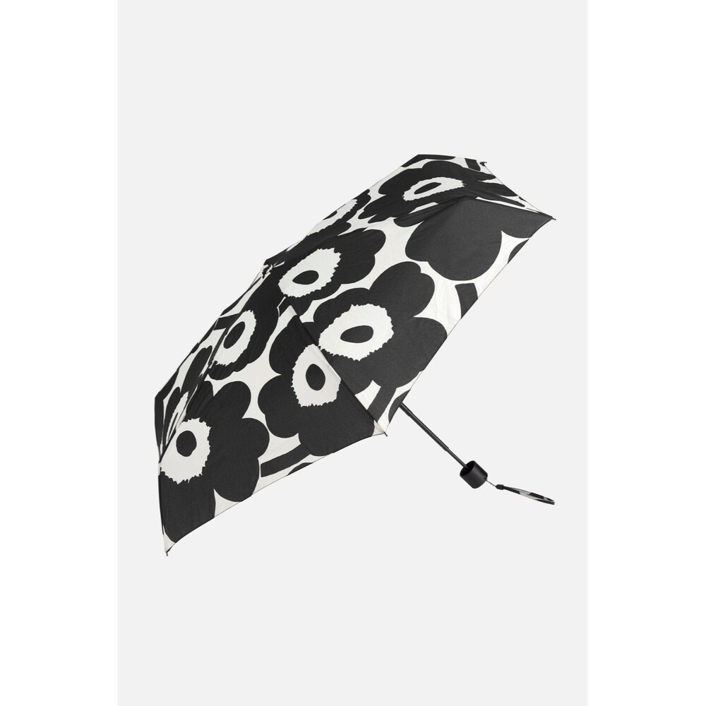 Marimekko Umbrella Mini Manual Unikko Folding Black Floral Umbrella